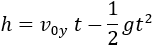 h=v_0y  t-1/2 gt^2