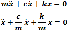 Spring damped free motion equation