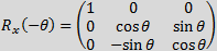 Rotation about x axis