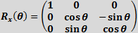 Rotation about x axis