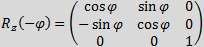 Rotation about z axis