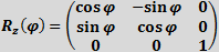 Rotation about z axis