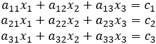 Linear set of equationsn