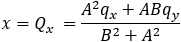 x=(A^2 p_x+ABp_y)/(B^2+A^2 )