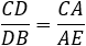 CD/DB=CA/AE