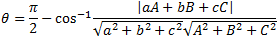 Angle between plane and a line