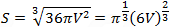 Sphere surface area expressed by volume